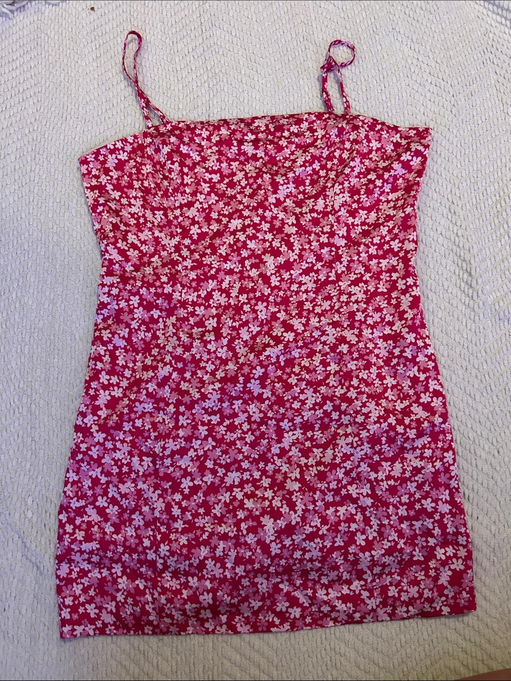 Ardene Red & White Floral Mini Dress